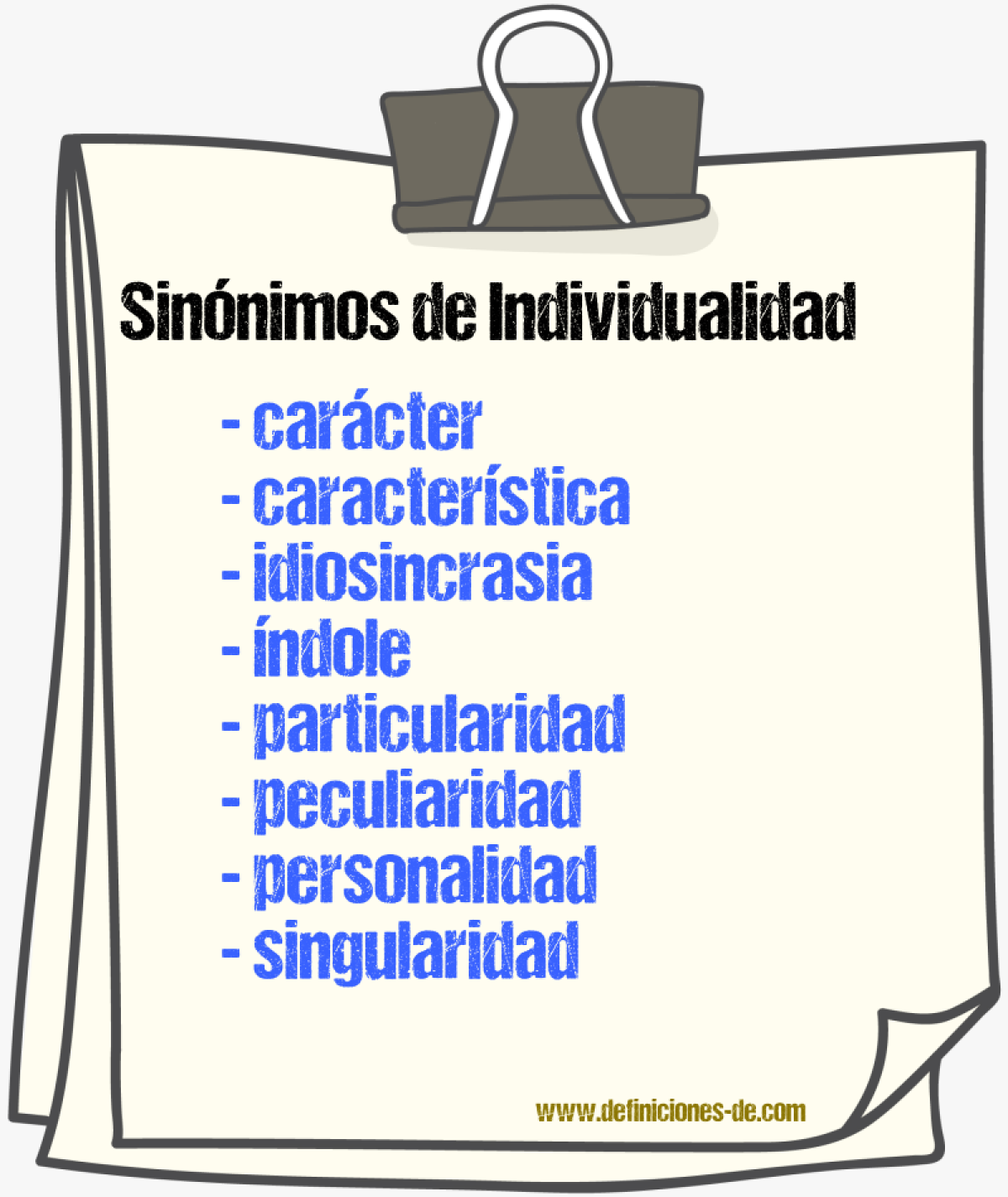 Sinnimos de individualidad