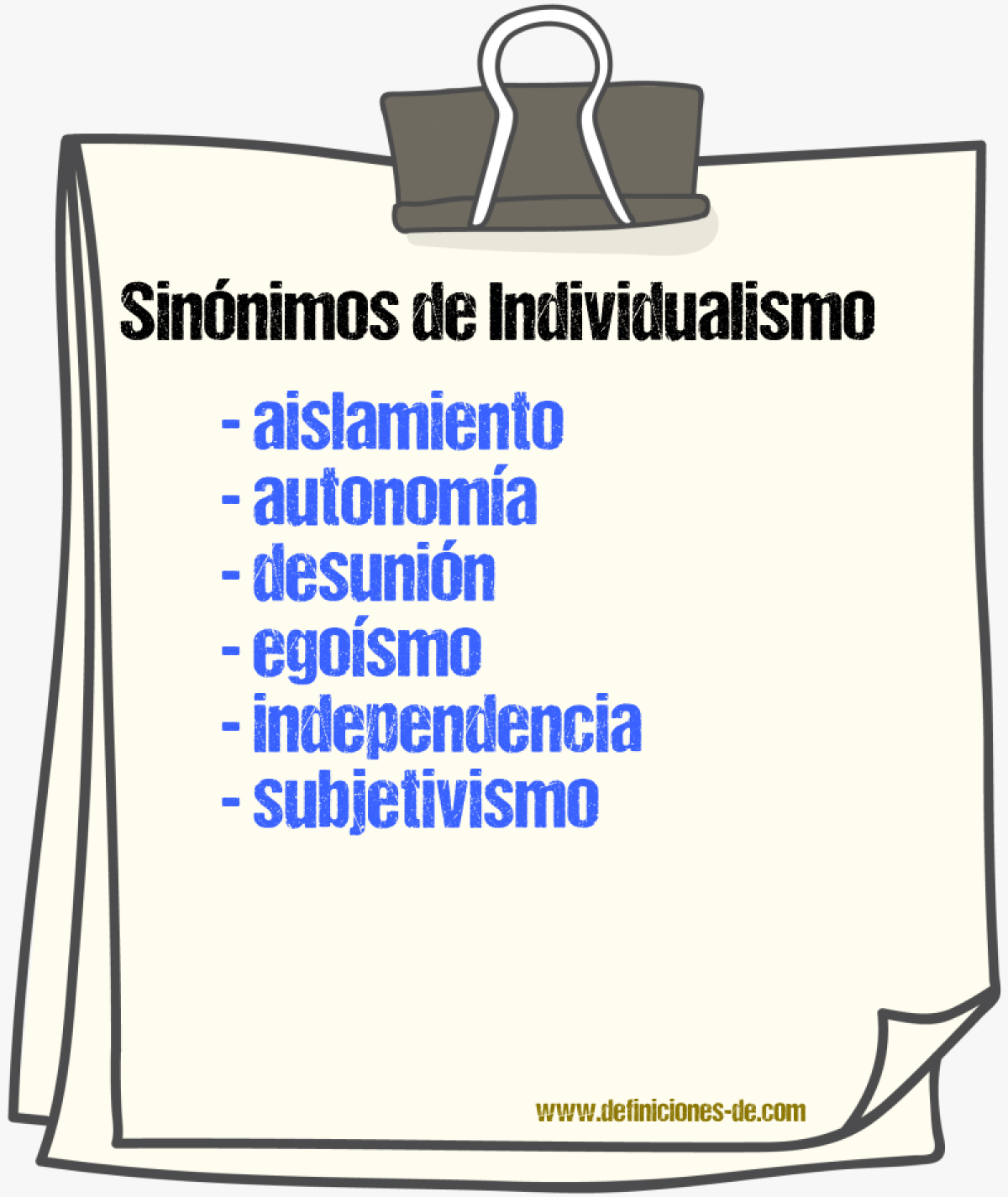 Sinnimos de individualismo