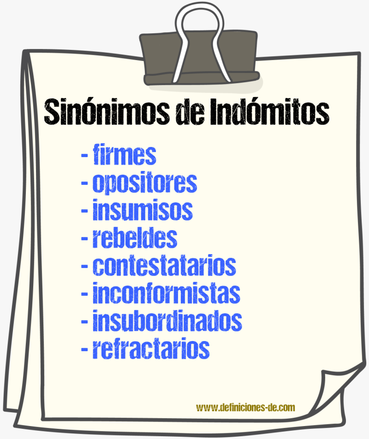 Sinónimos de indómitos