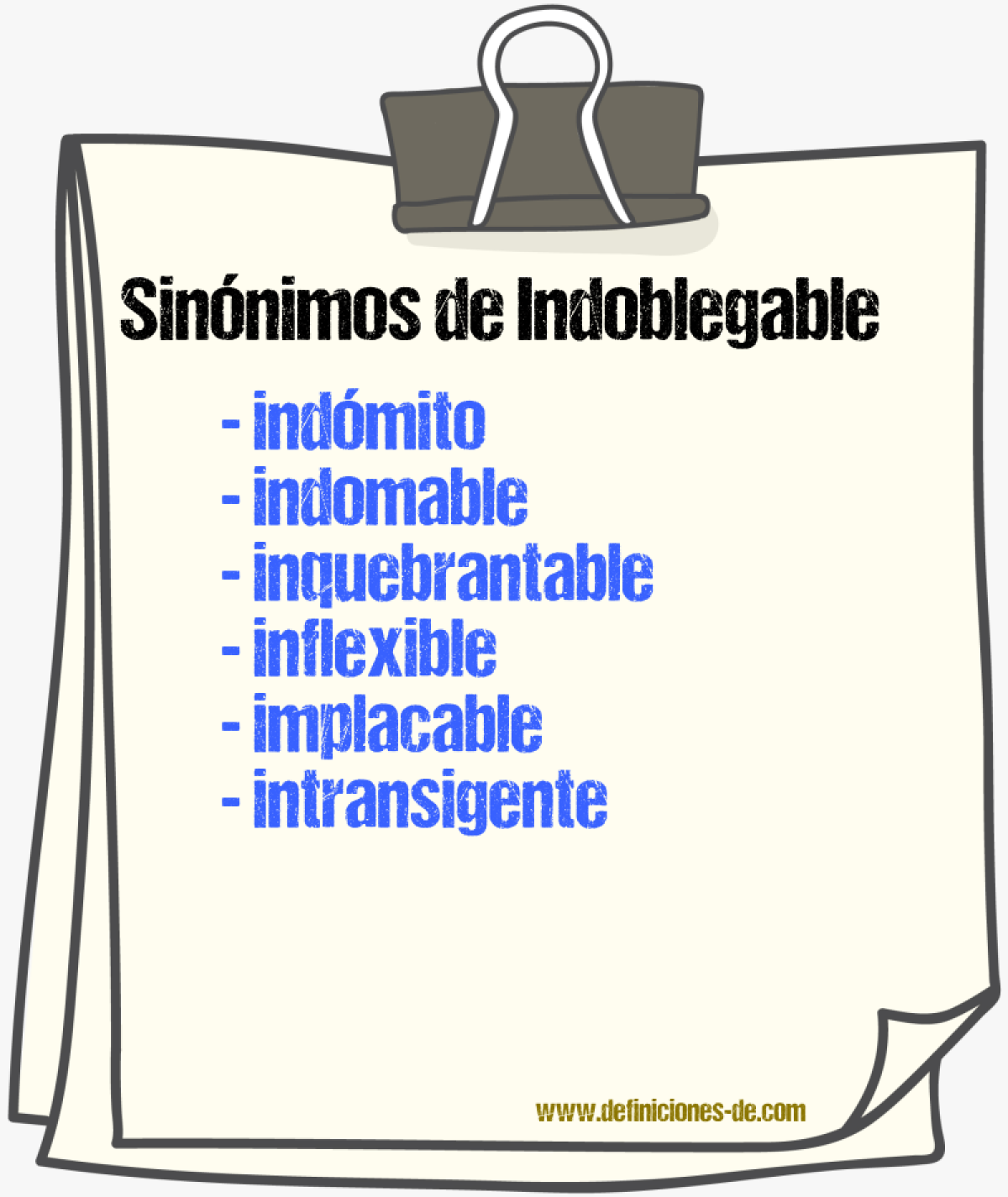 Sinnimos de indoblegable