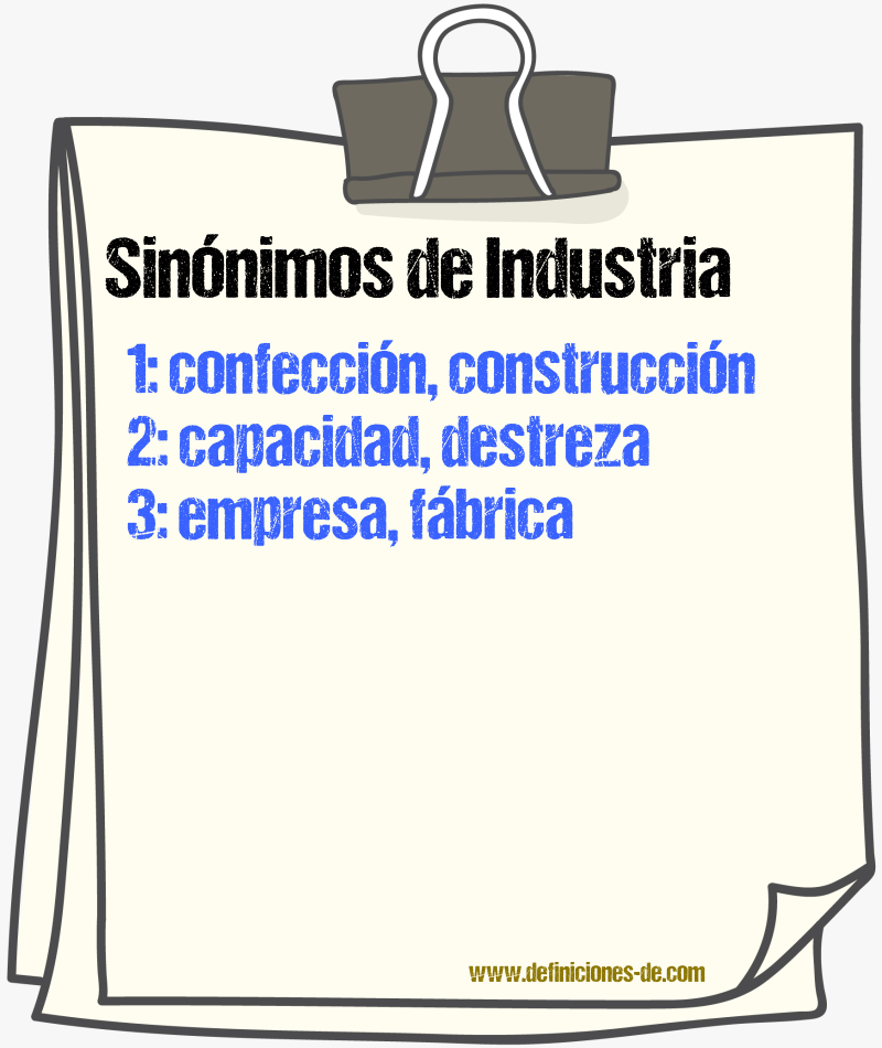 Sinnimos de industria