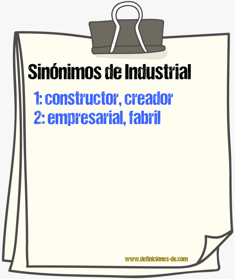 Sinnimos de industrial