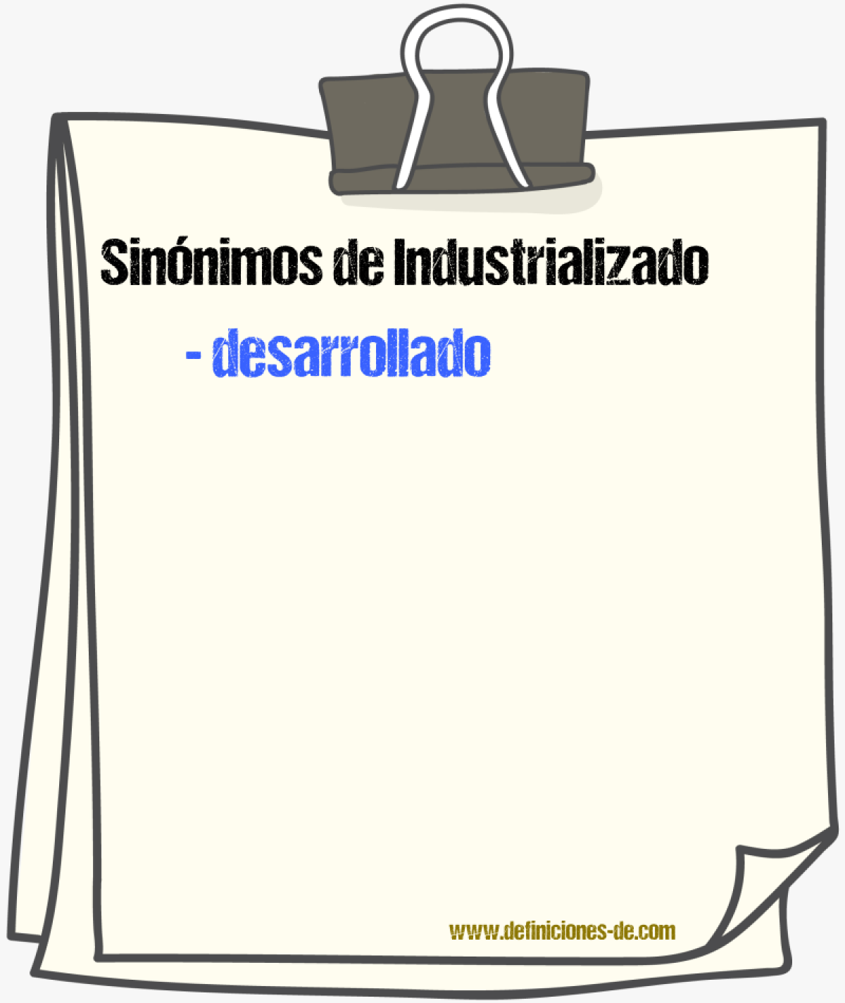 Sinnimos de industrializado