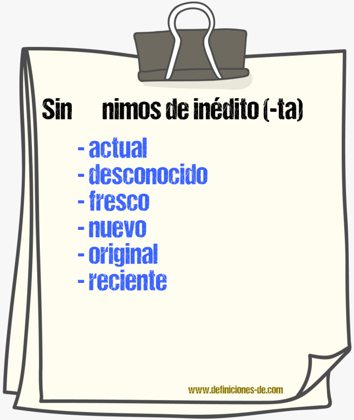 Sinnimos de indito