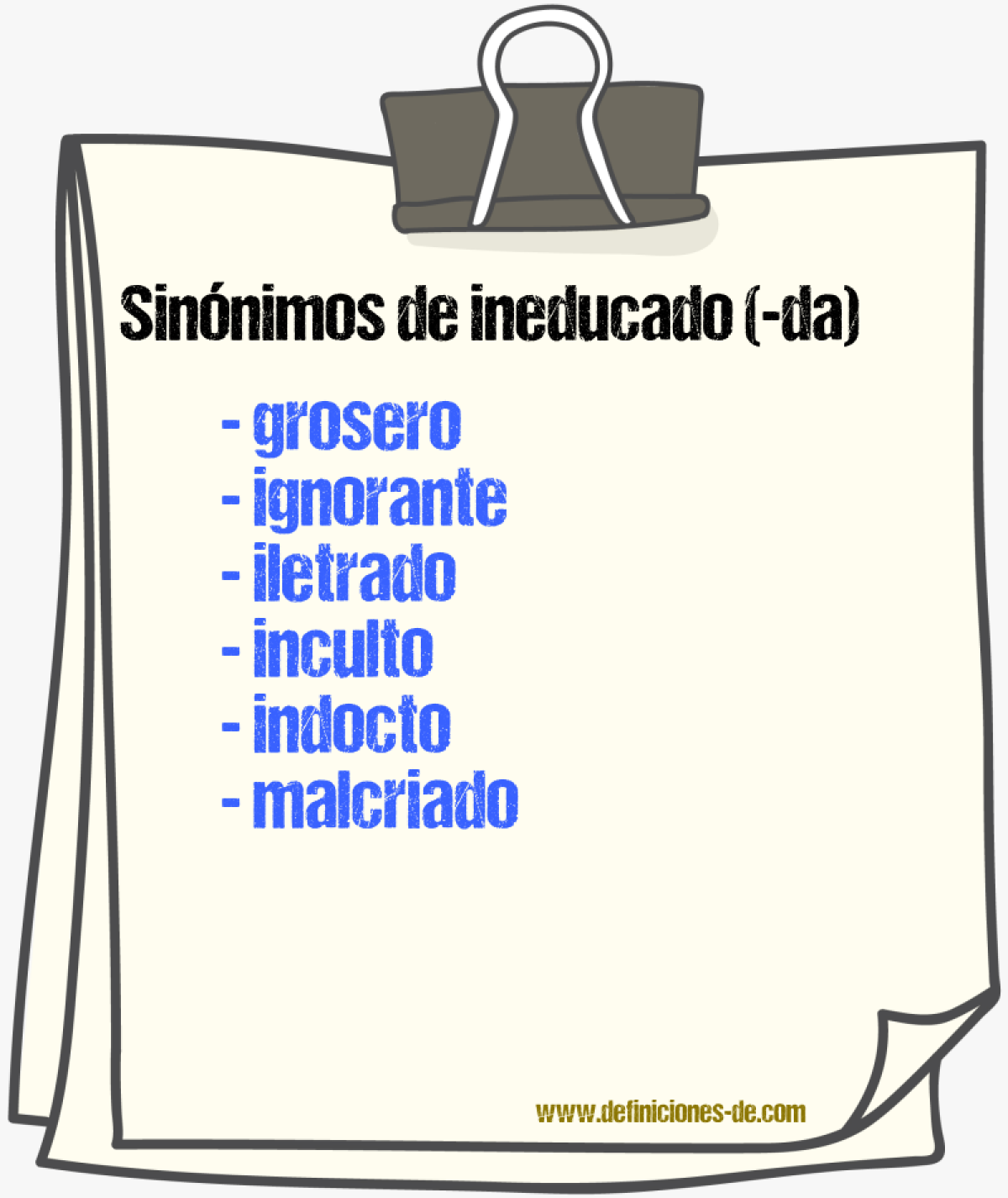 Sinnimos de ineducado