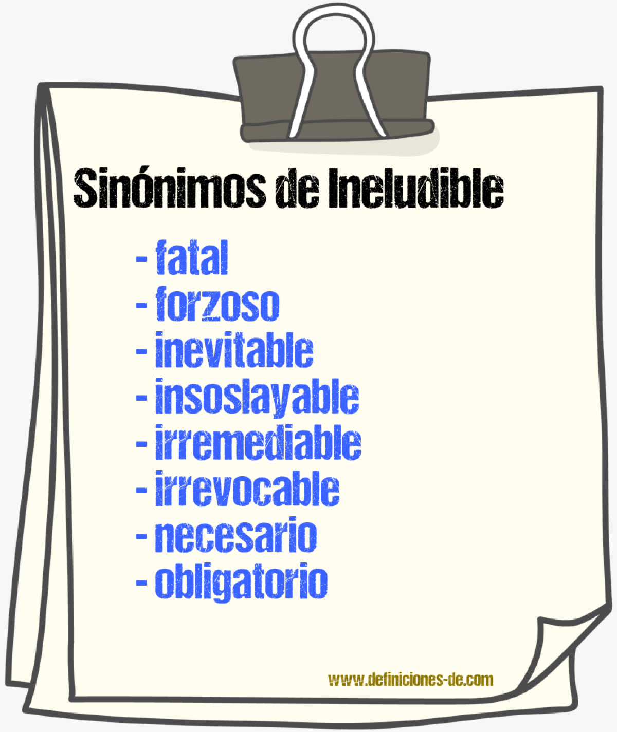 Sinnimos de ineludible