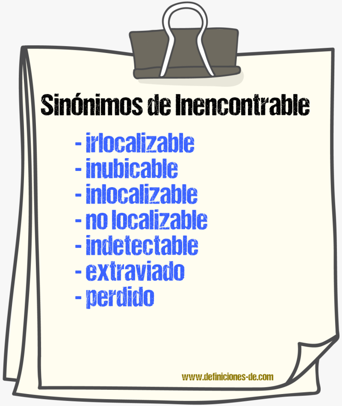 Sinónimos de inencontrable