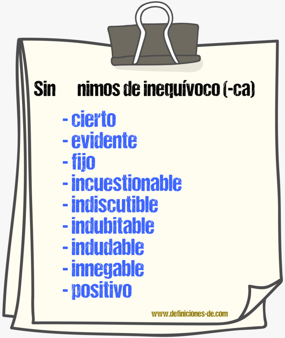 Sinnimos de inequvoco