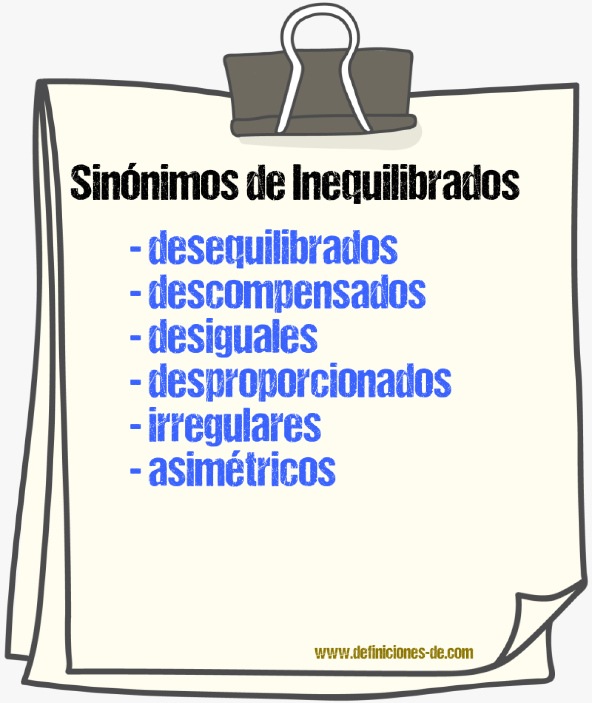 Sinónimos de inequilibrados
