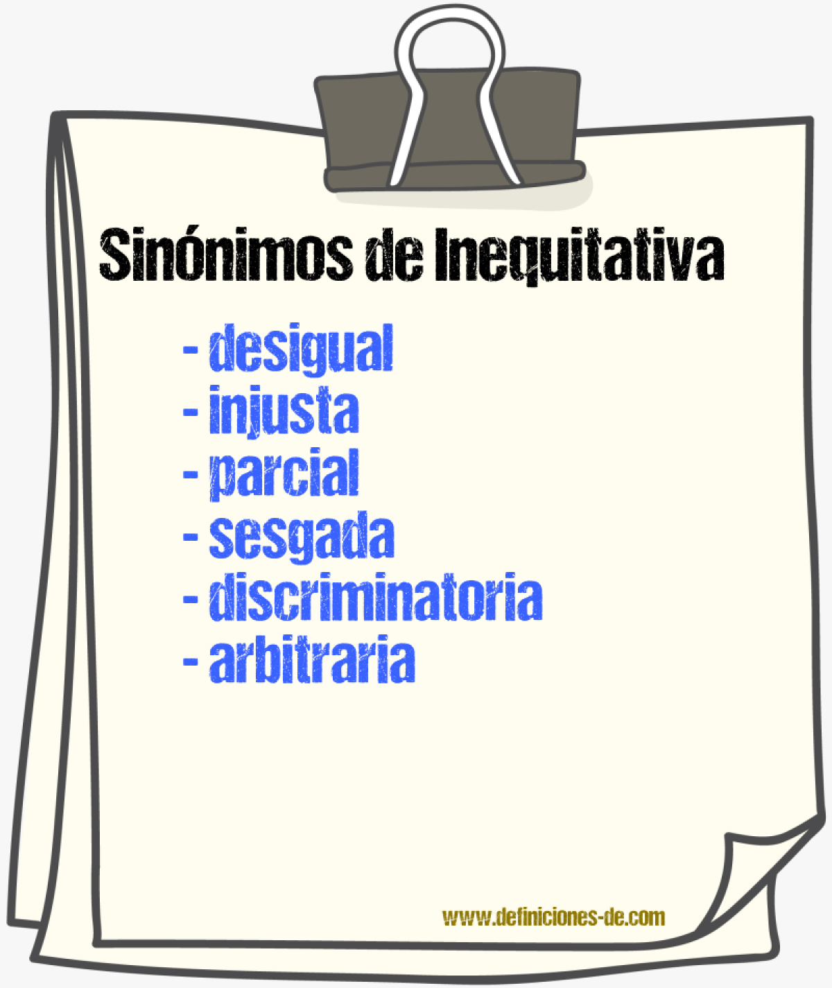 Sinónimos de inequitativa