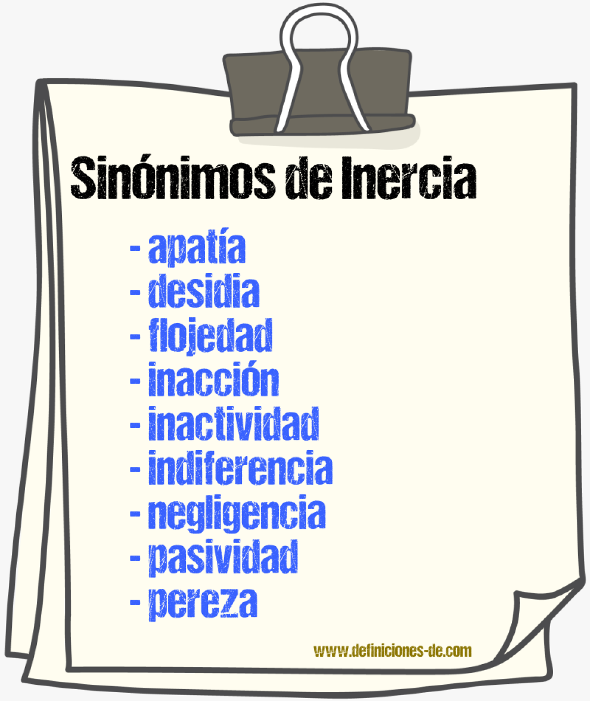 Sinnimos de inercia