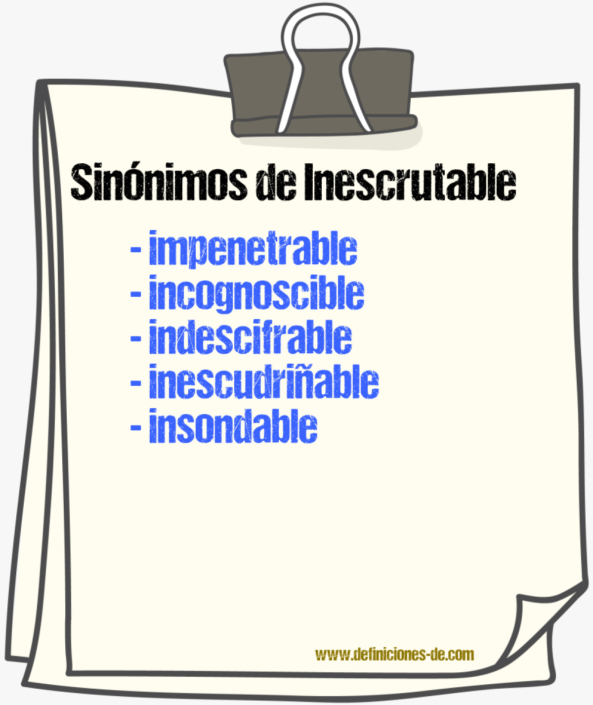 Sinnimos de inescrutable