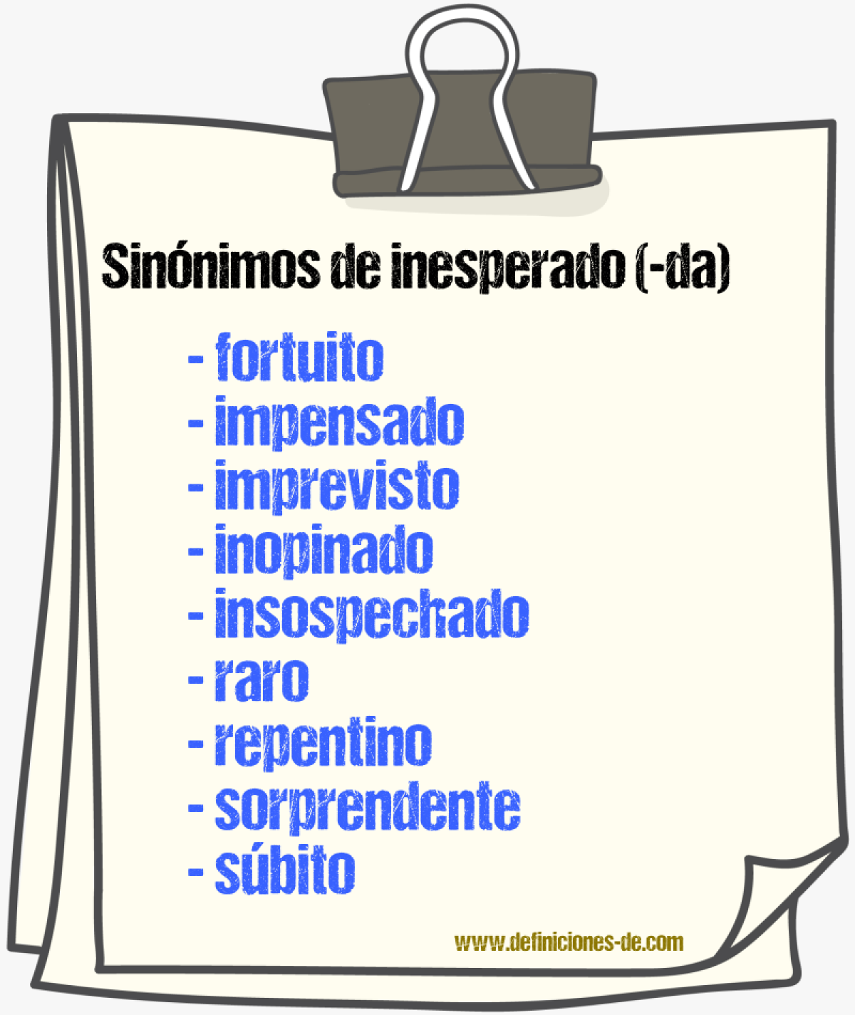 Sinnimos de inesperado