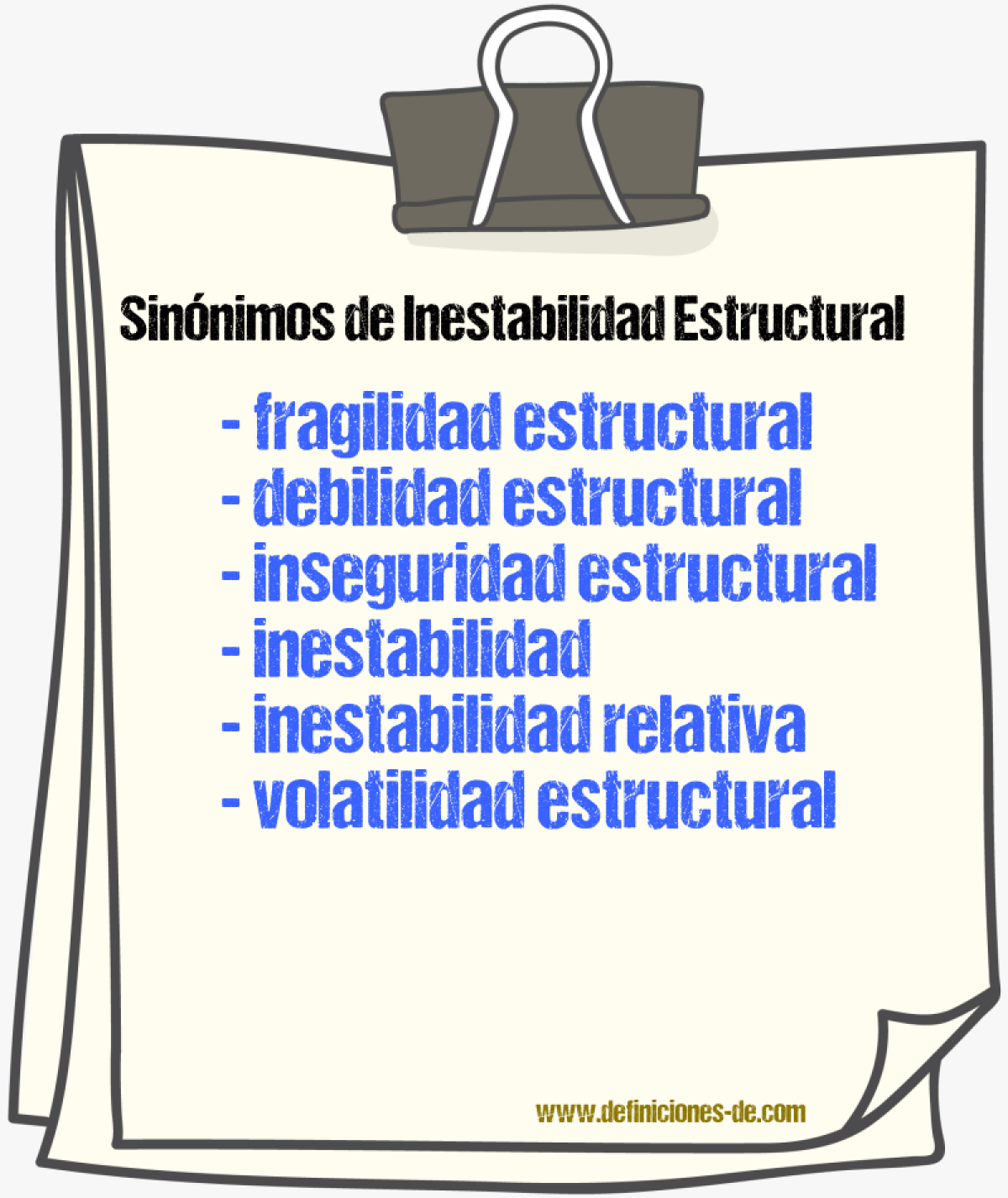Sinónimos de inestabilidad estructural