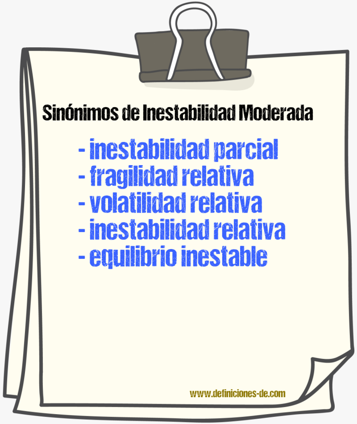 Sinónimos de inestabilidad moderada