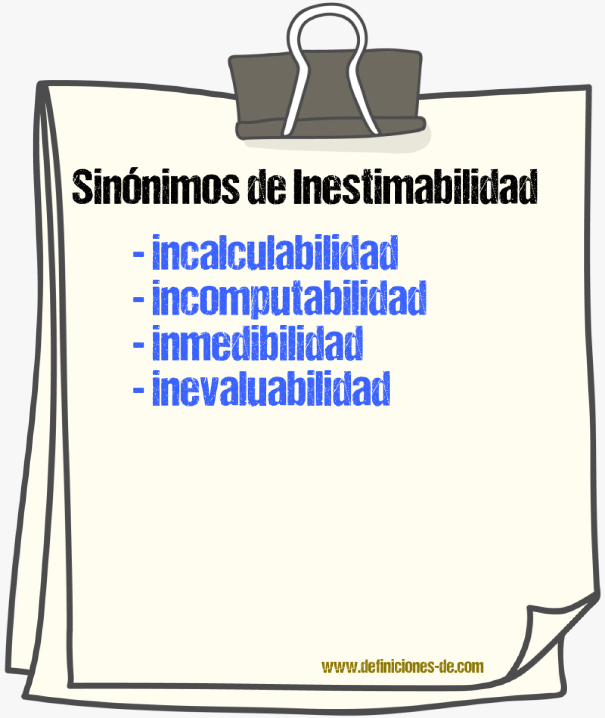 Sinónimos de inestimabilidad