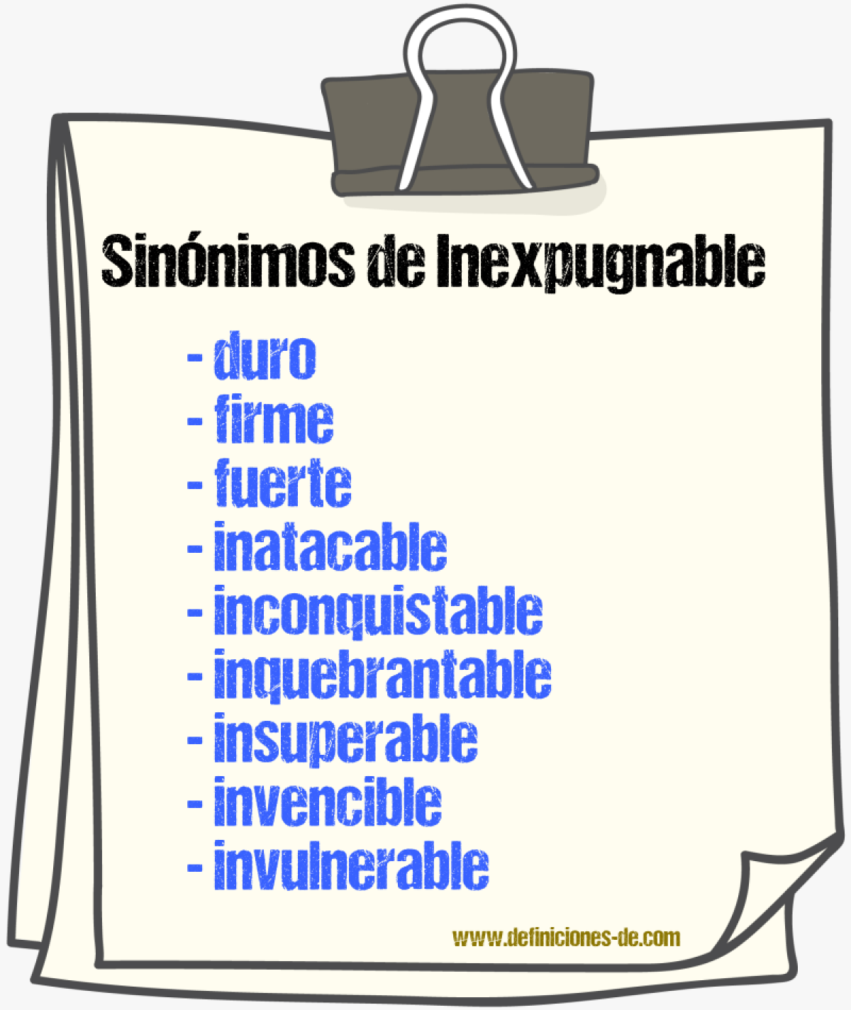 Sinnimos de inexpugnable