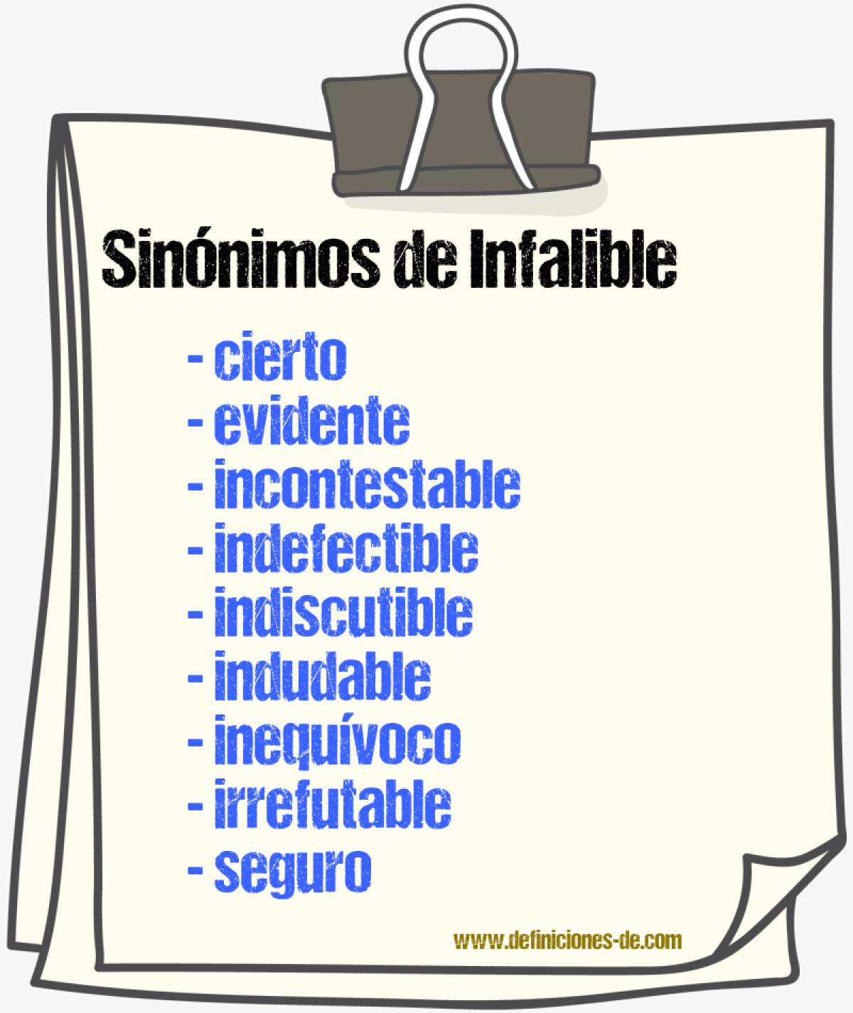 Sinnimos de infalible