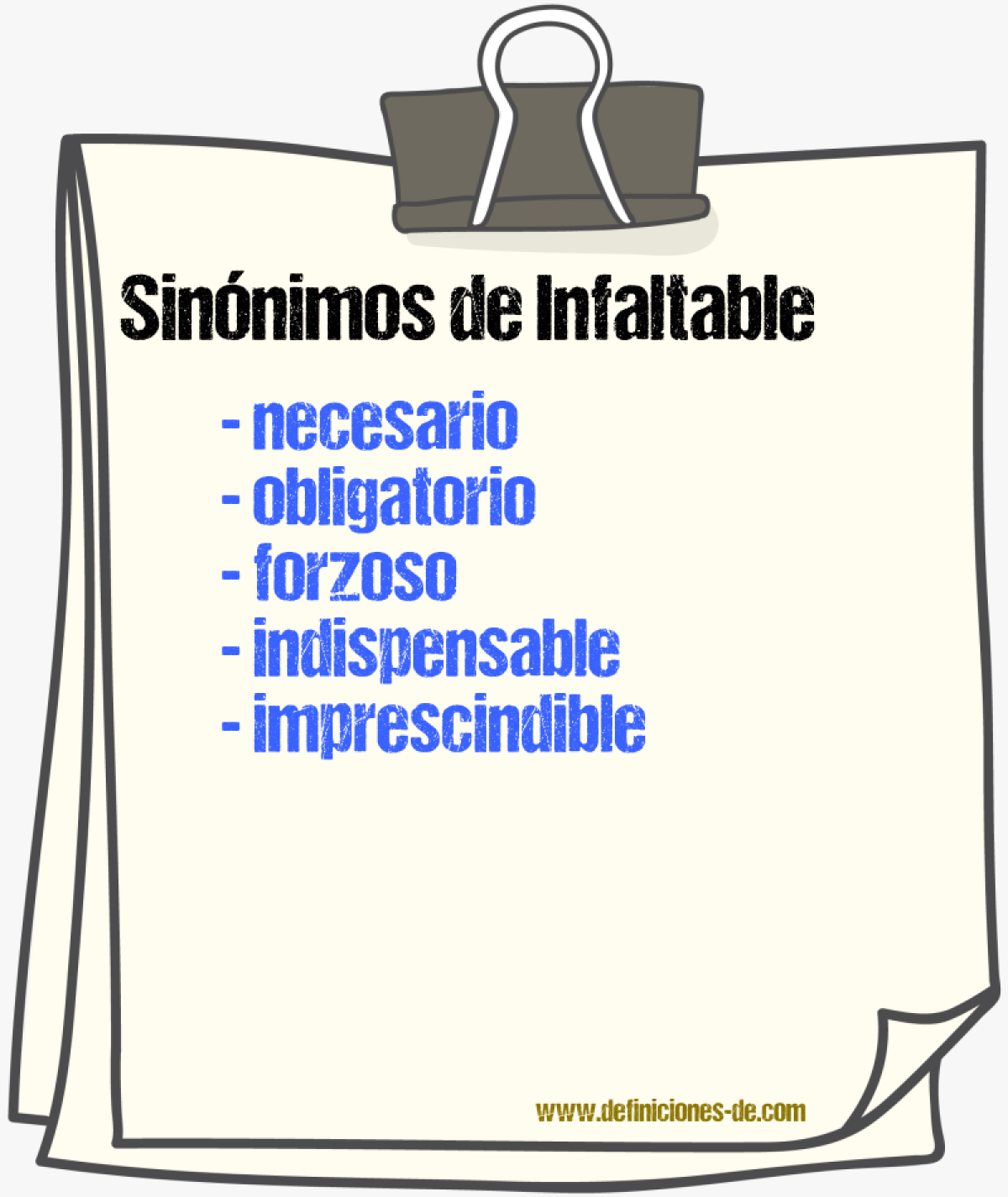 Sinnimos de infaltable