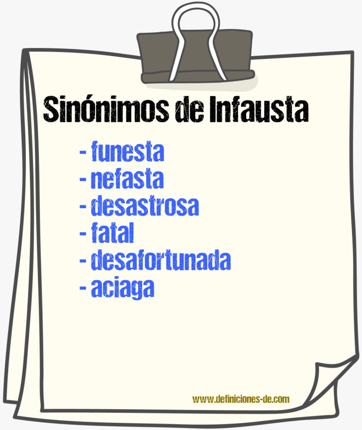Sinónimos de infausta