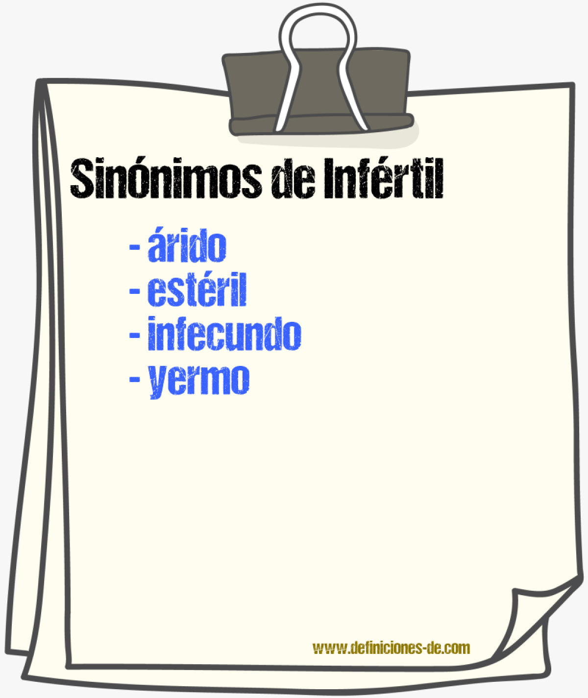 Sinnimos de infrtil