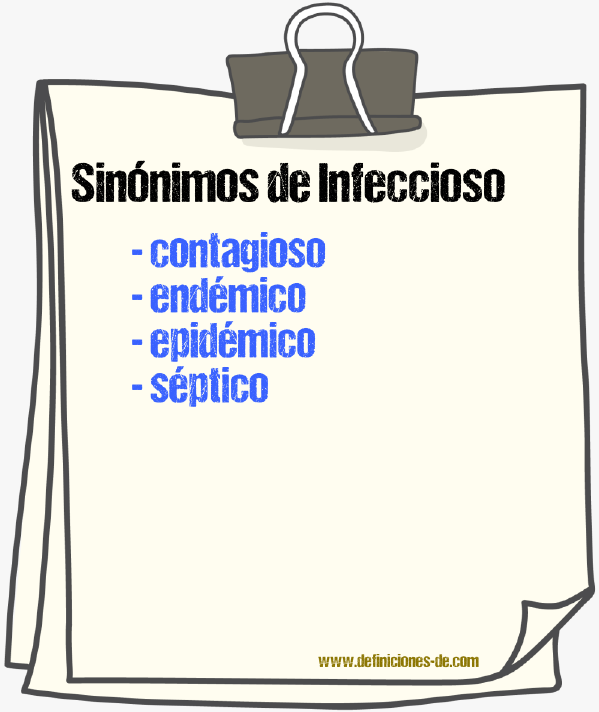 Sinnimos de infeccioso