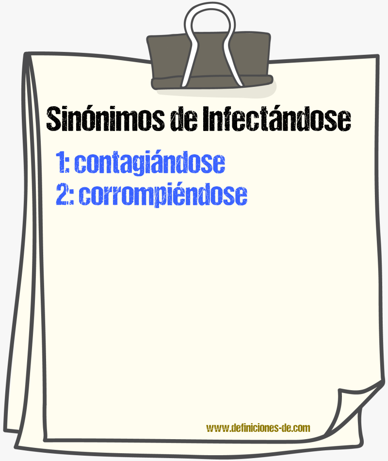 Sinónimos de infectándose