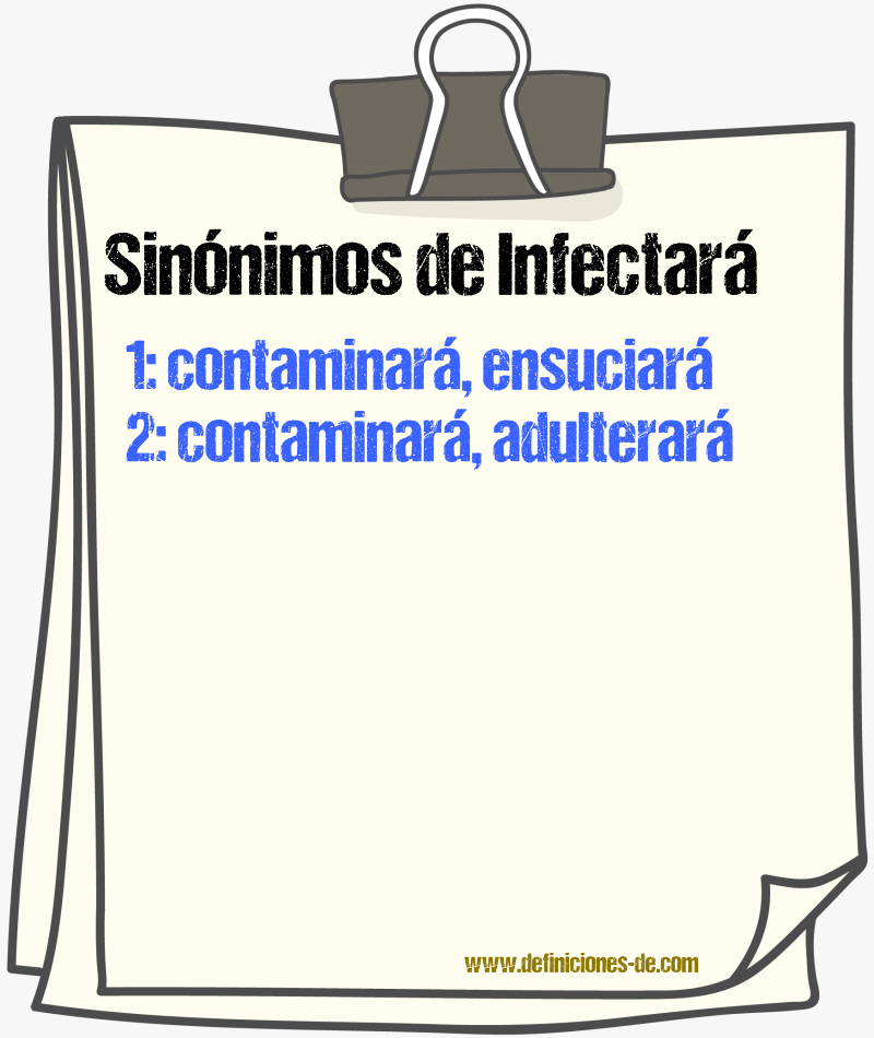 Sinónimos de infectará