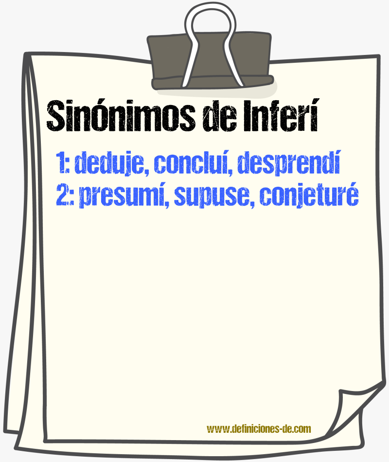 Sinónimos de inferí