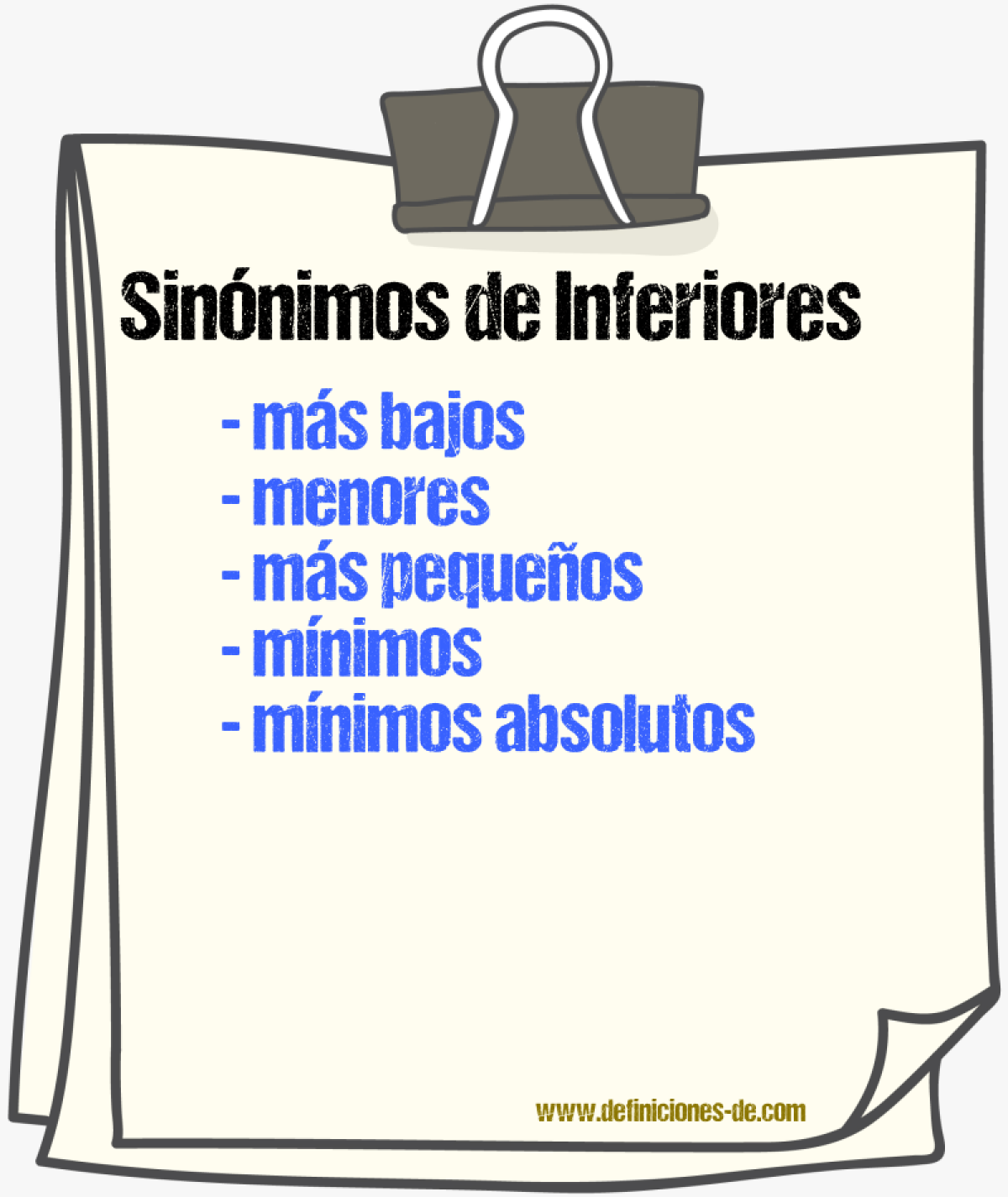 Sinónimos de inferiores