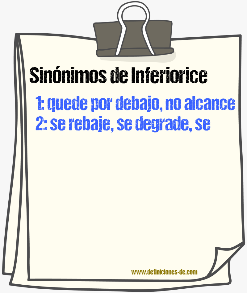 Sinónimos de inferiorice