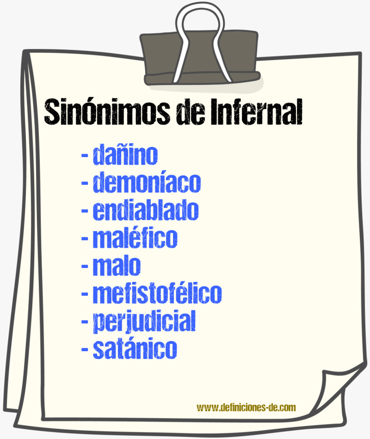 Sinnimos de infernal