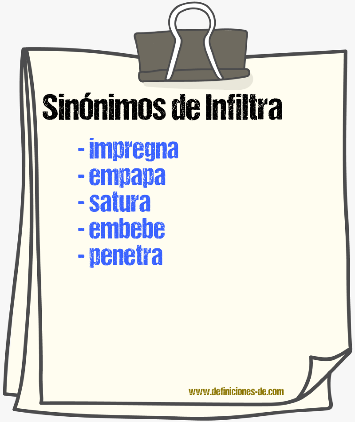Sinónimos de infiltra