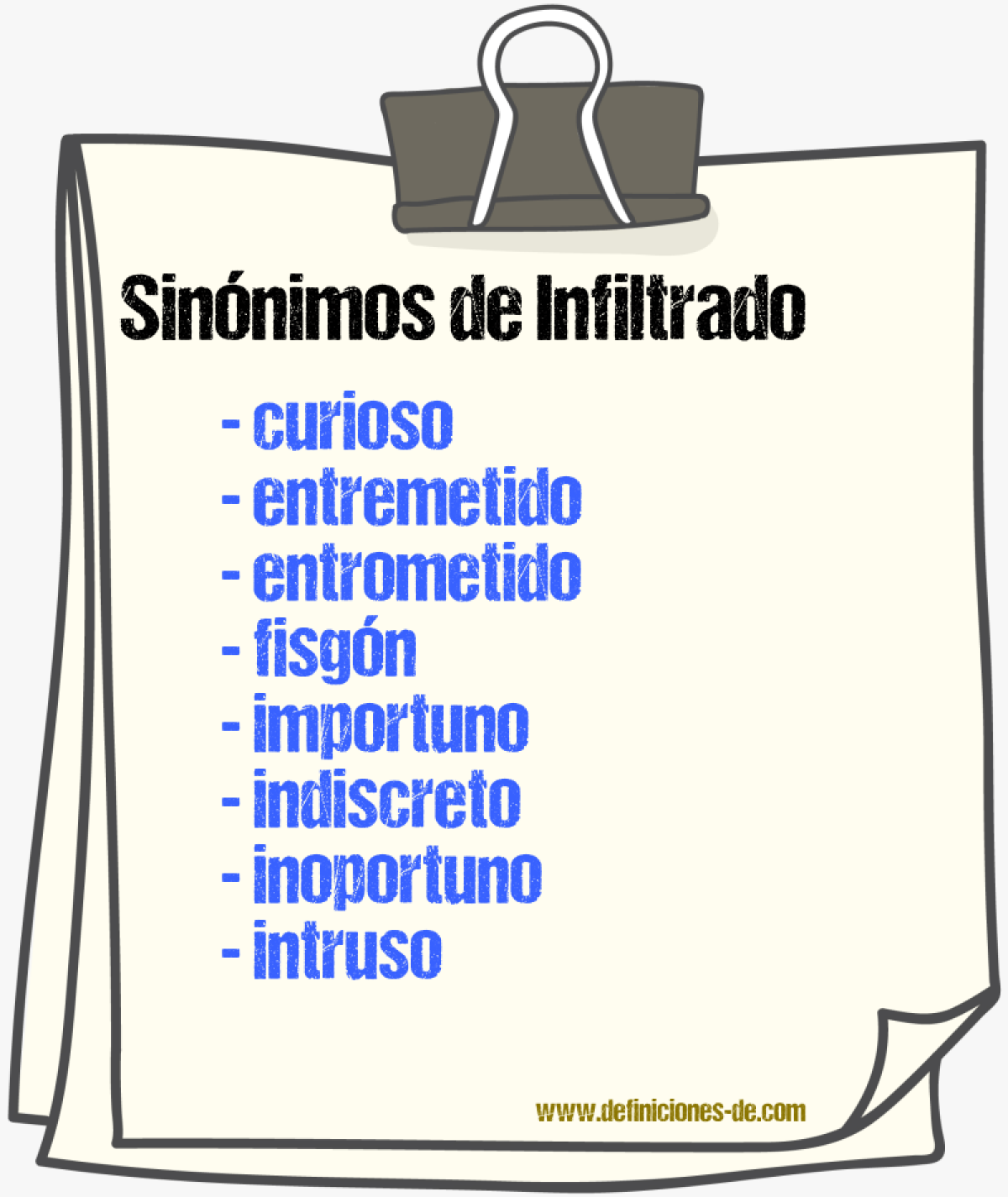 Sinnimos de infiltrado