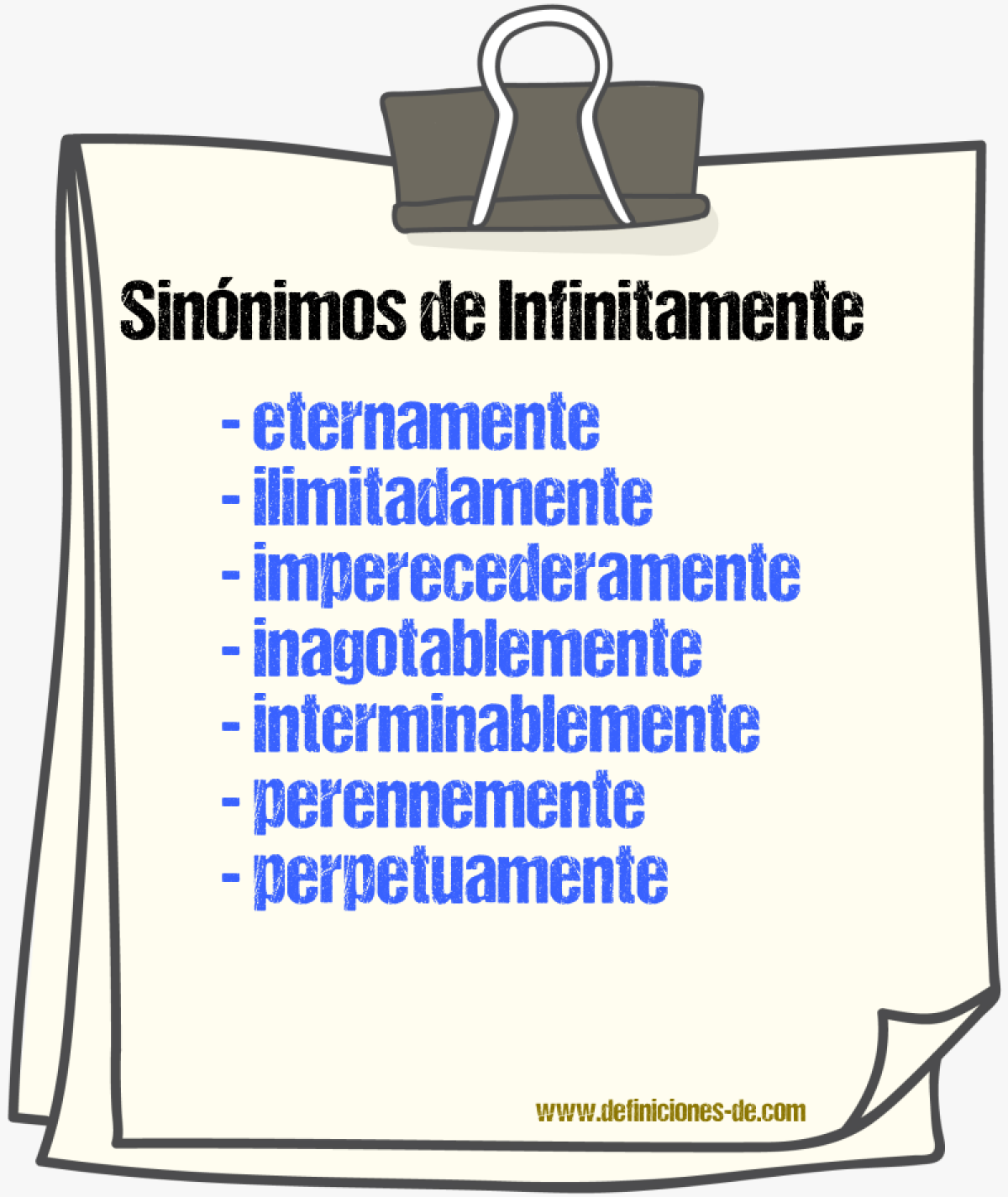 Sinnimos de infinitamente