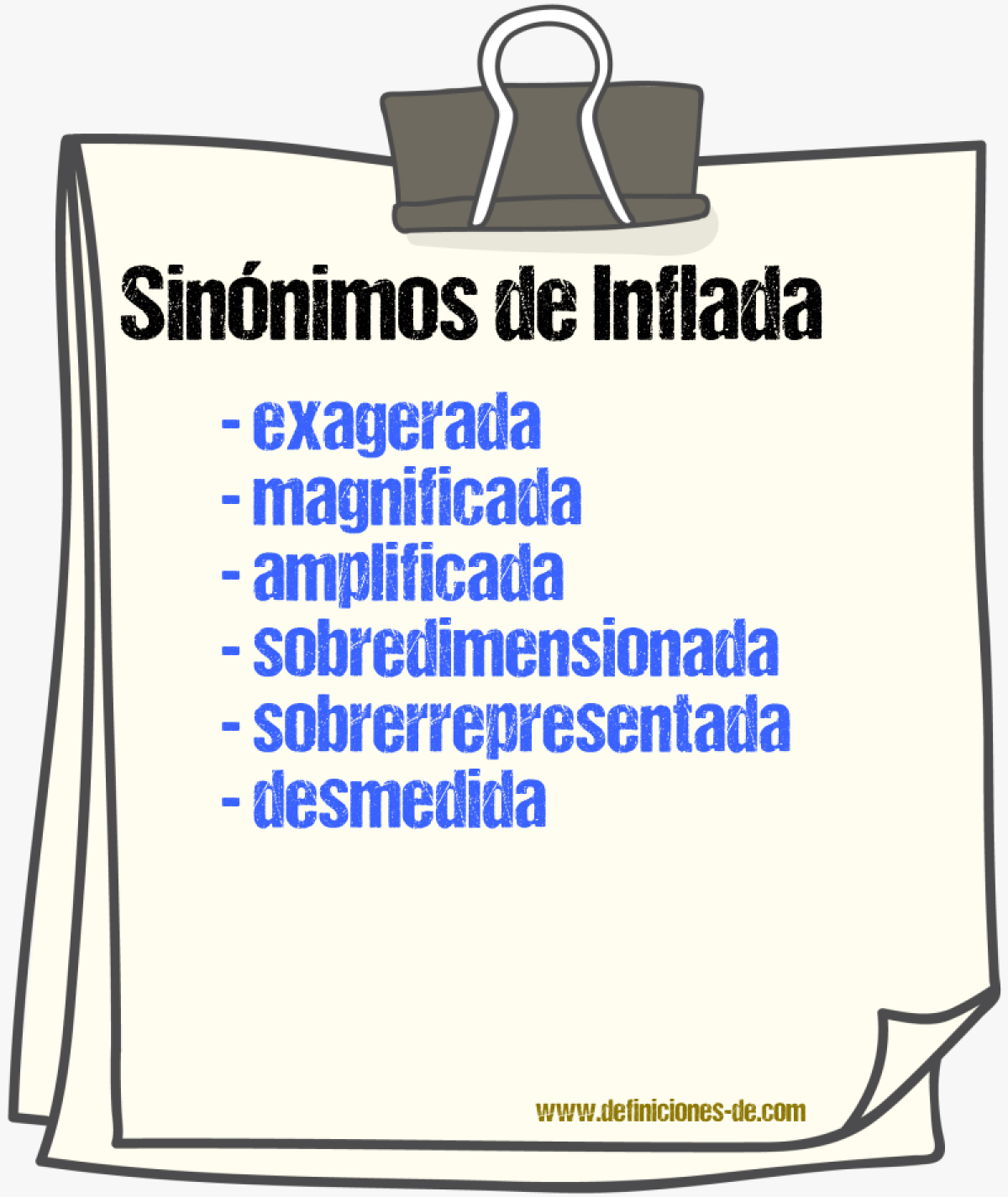 Sinónimos de inflada