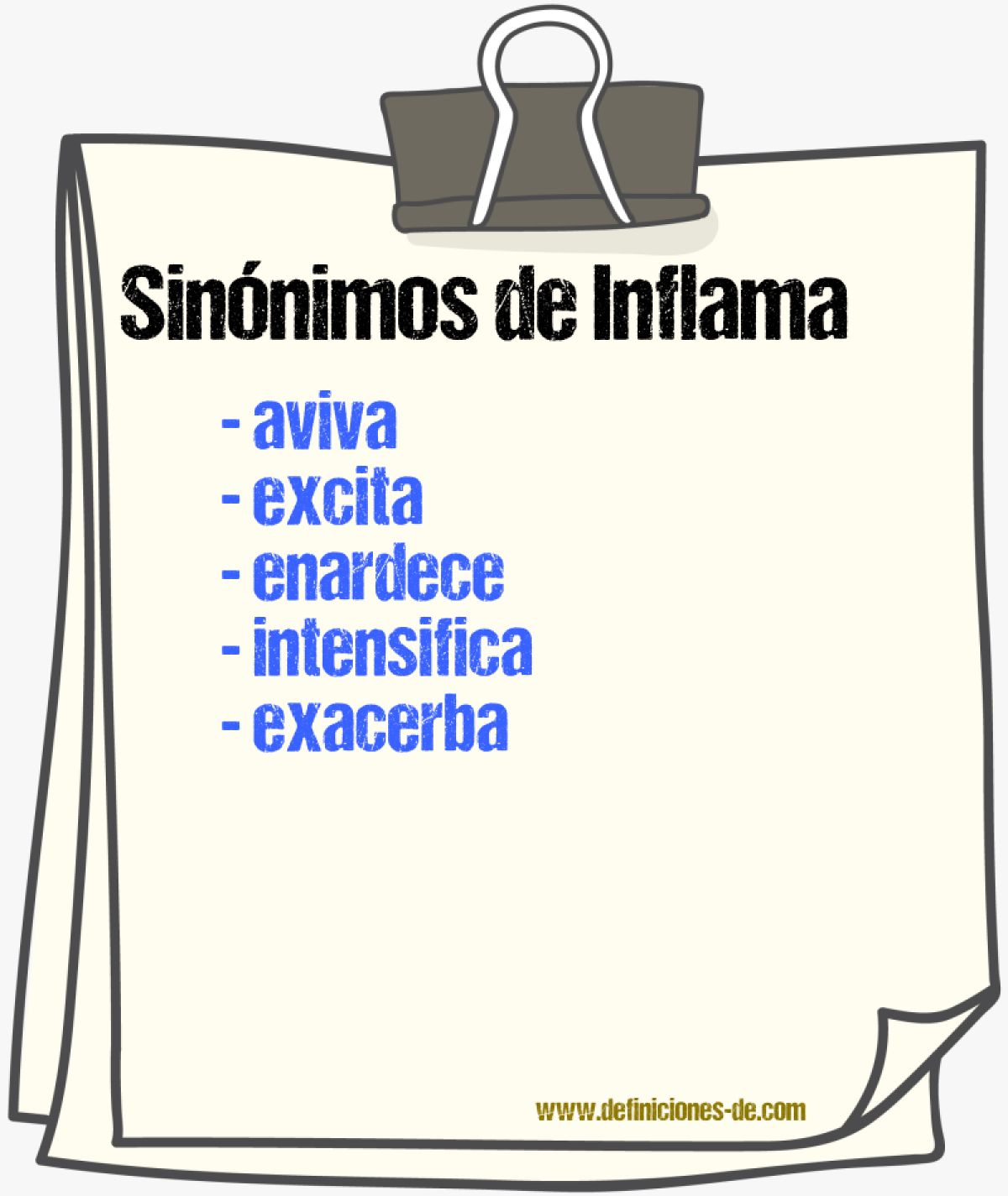 Sinónimos de inflama