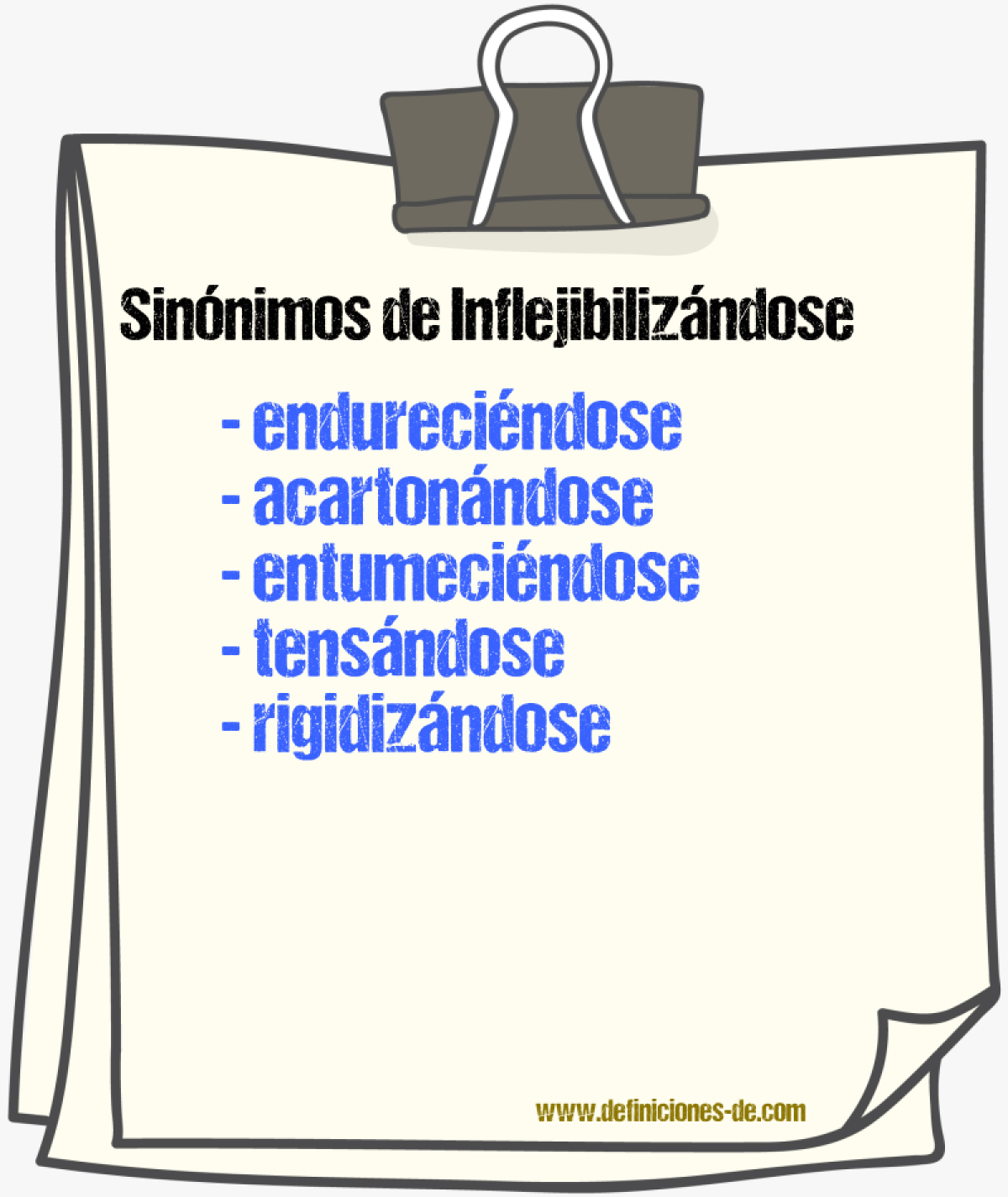 Sinónimos de inflejibilizándose
