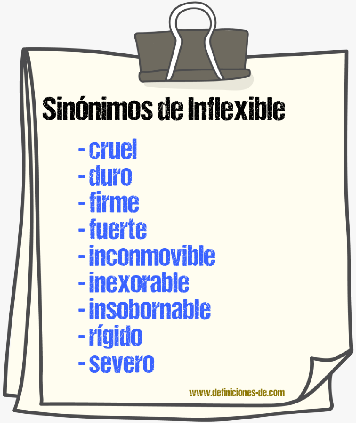 Sinónimos de inflexible