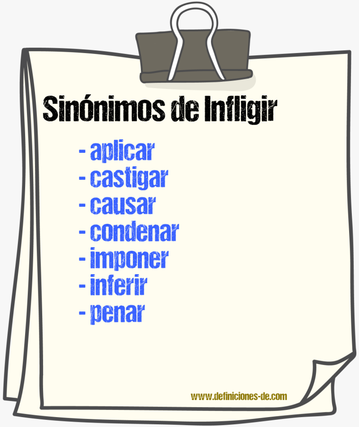 Sinnimos de infligir