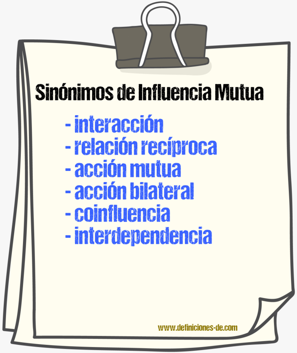 Sinónimos de influencia mutua