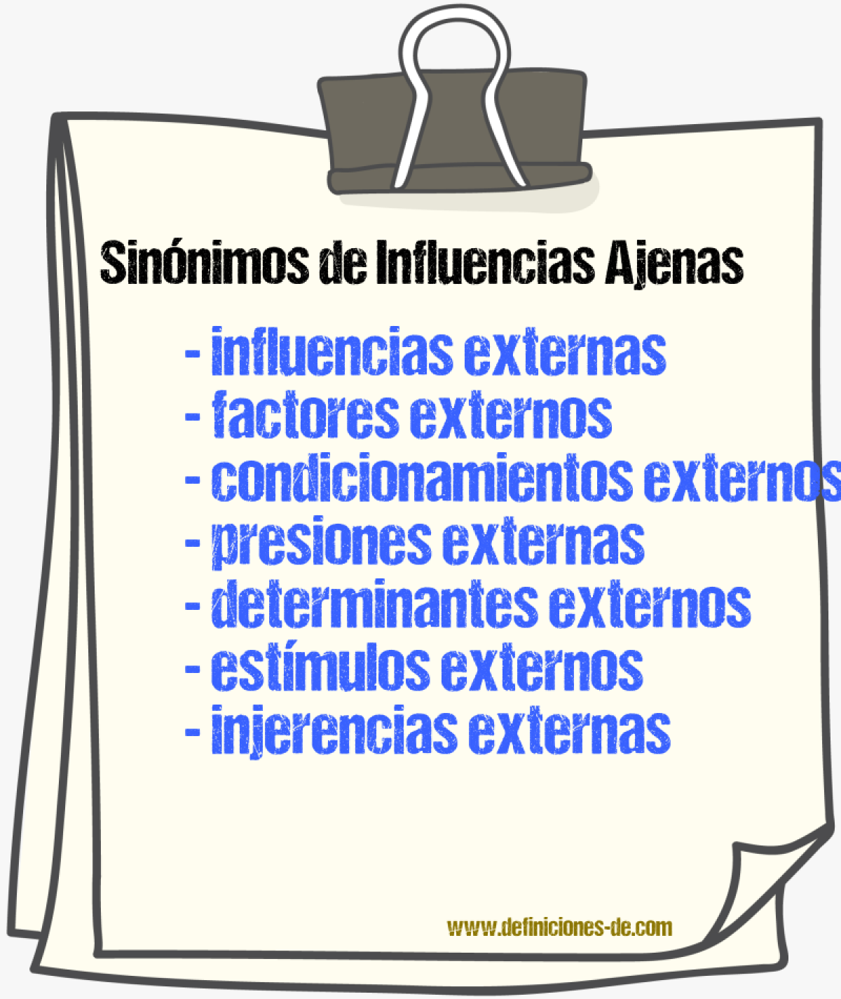 Sinónimos de influencias ajenas
