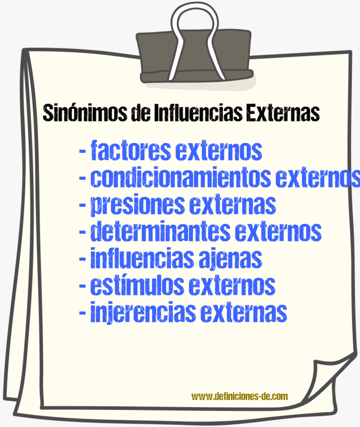 Sinónimos de influencias externas