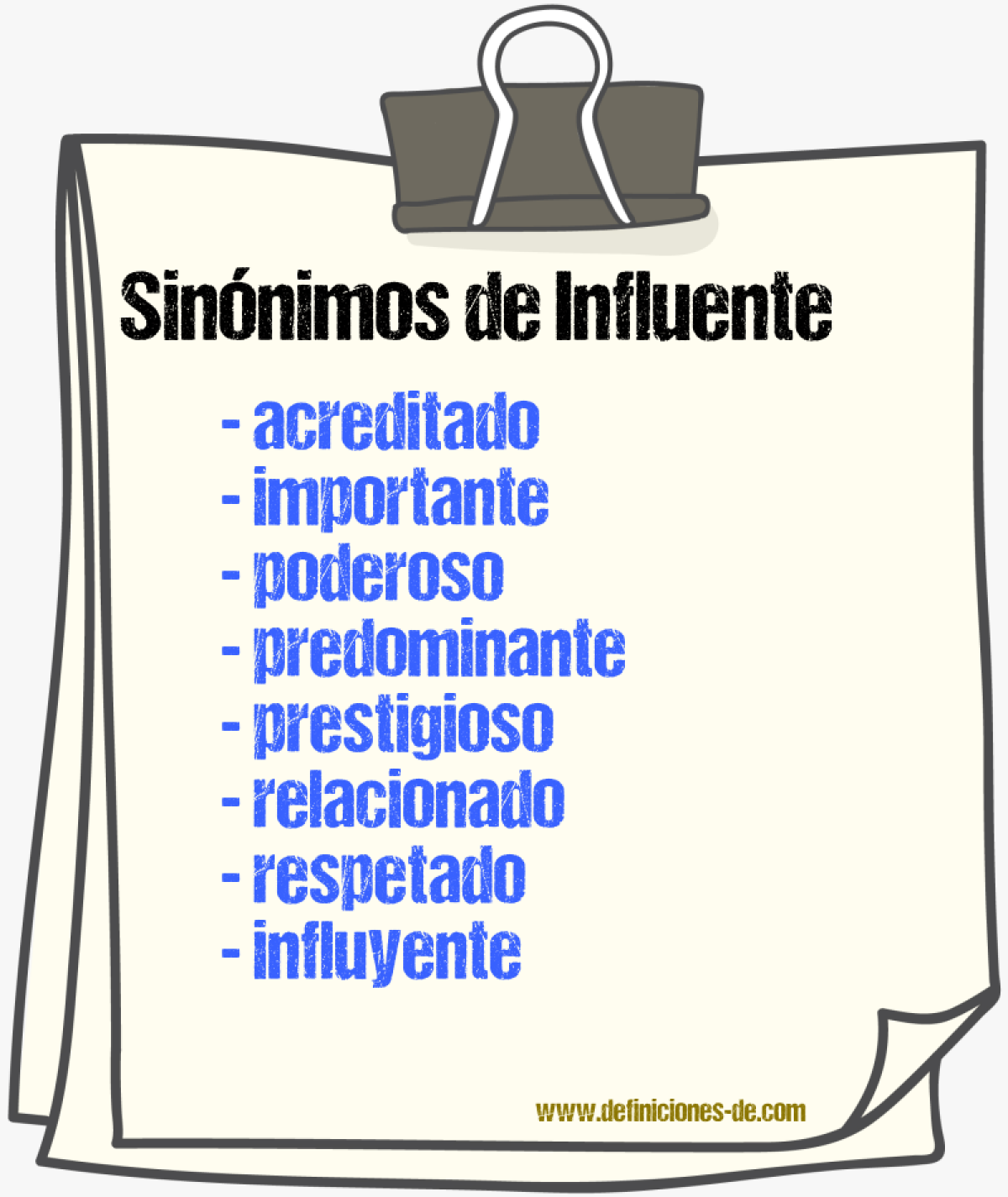 Sinnimos de influente