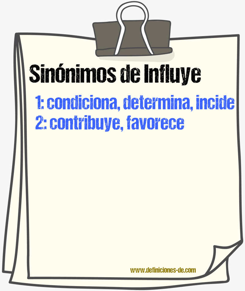 Sinónimos de influye