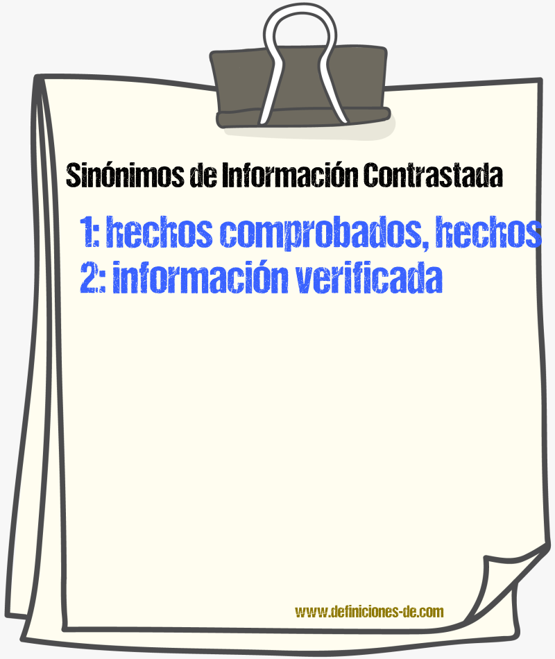 Sinónimos de información contrastada