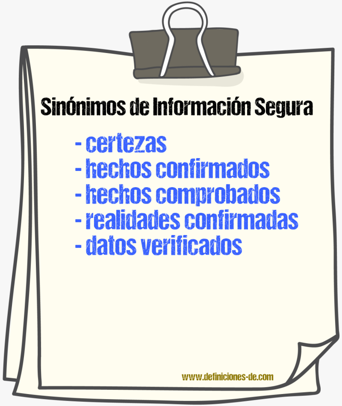 Sinónimos de información segura