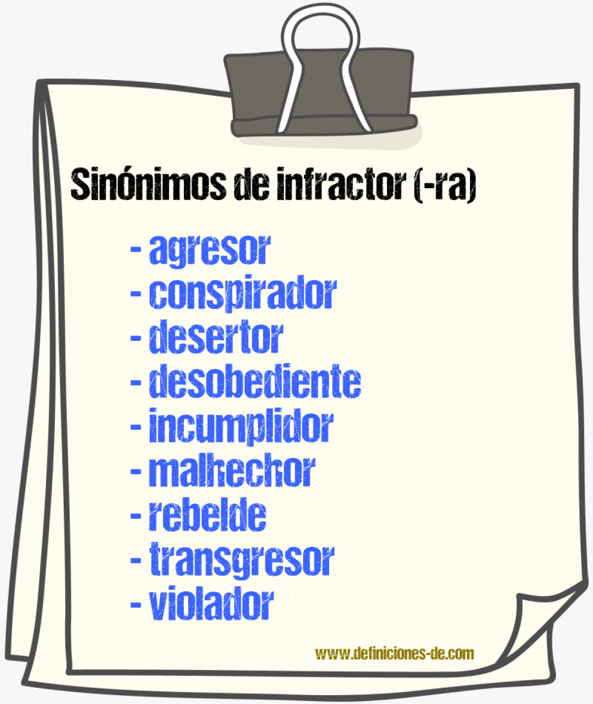 Sinnimos de infractor