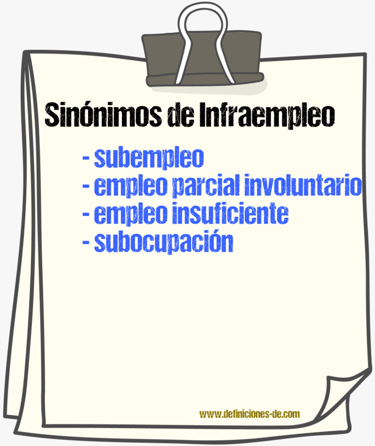 Sinónimos de infraempleo