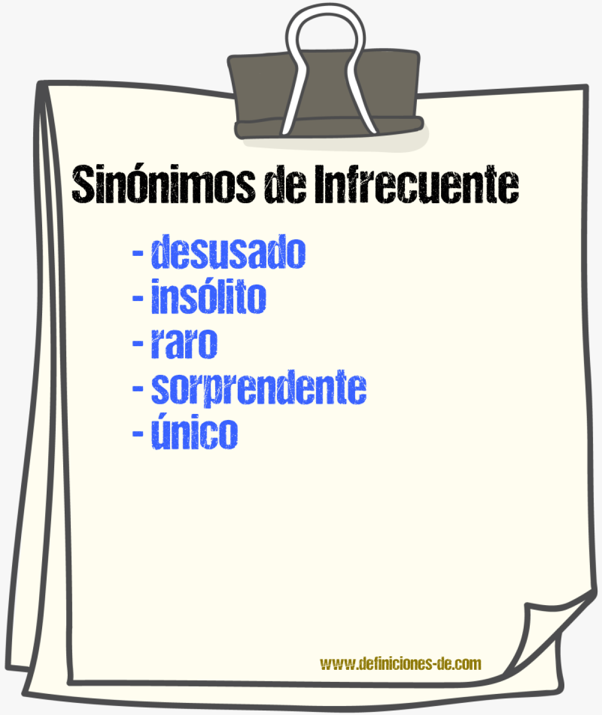 Sinnimos de infrecuente